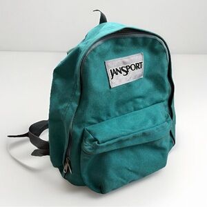 VTG 80s Mini JANSPORT Backpack Made In USA Metal Rivets Buckles Green